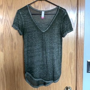 Medium Olive Green Semi-Transpaerent T-shirt